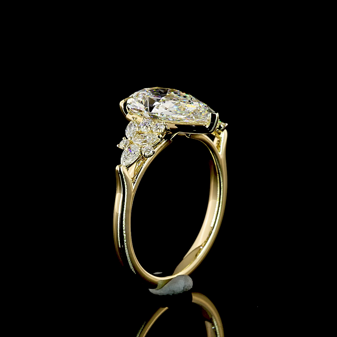 3ct Prong Pear Special Engagement Ring.