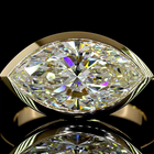 4ct Bezel Marquise Solitaire Engagement Ring.