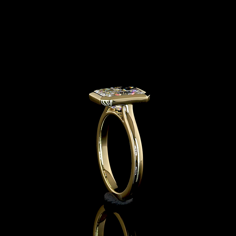 2ct Bezel Radiant Solitaire Engagement Ring