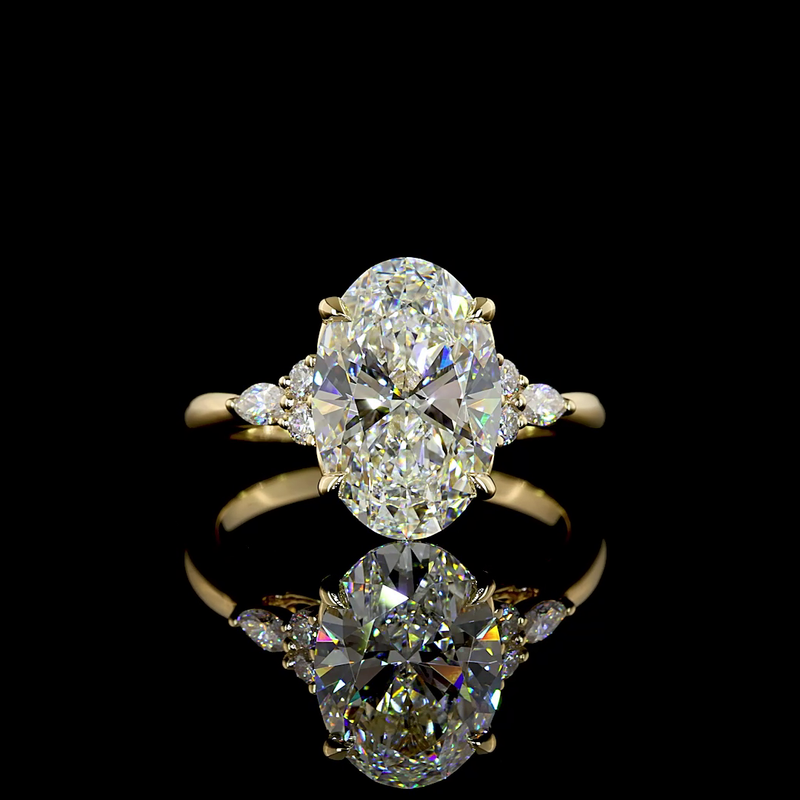 4ct Prong Oval Special Engagement Ring