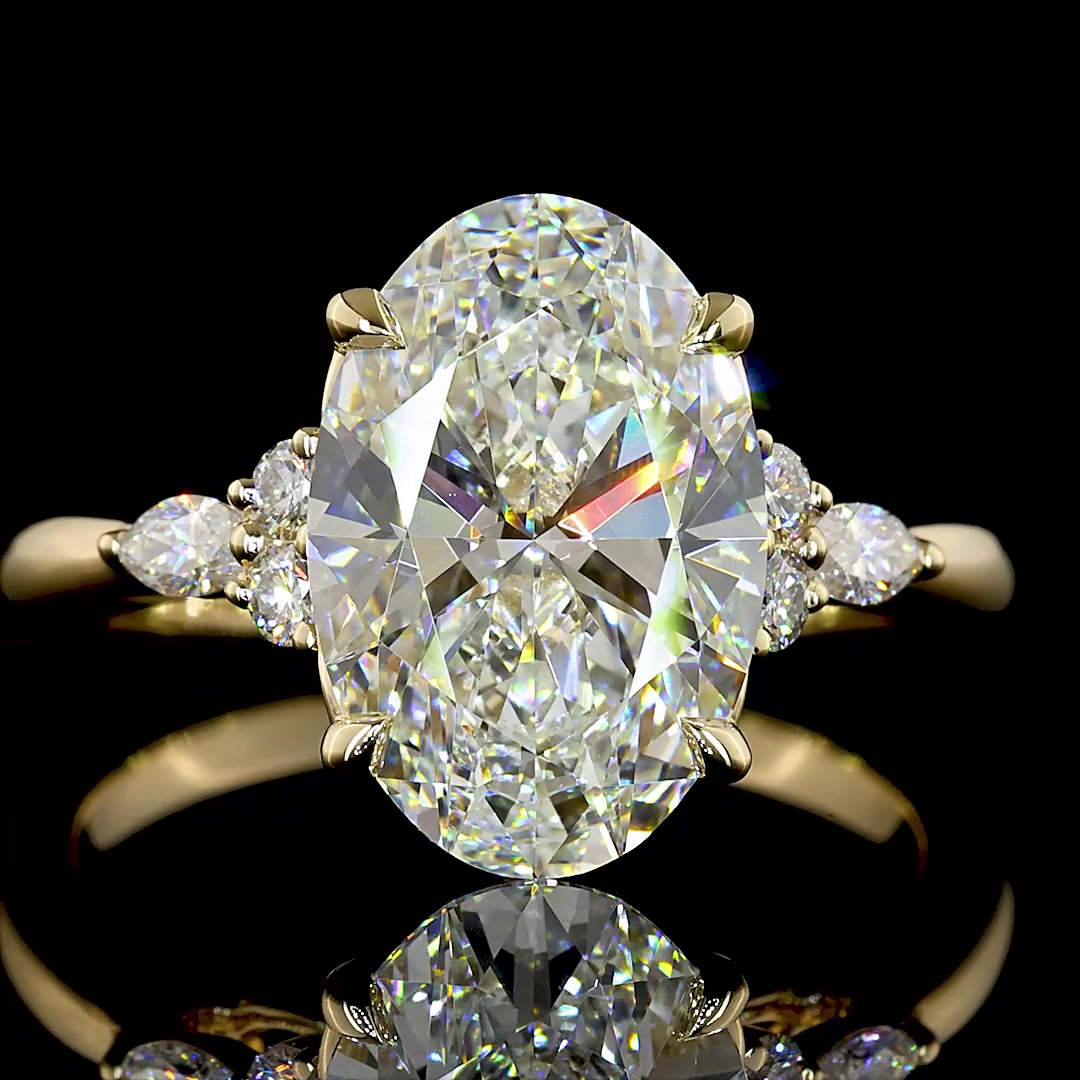 4ct Prong Oval Special Engagement Ring.