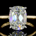 3-1/2ct Prong Cushion Hidden Halo Engagement Ring.