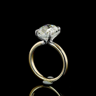 3-1/2ct Prong Cushion Hidden Halo Engagement Ring.