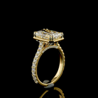 4ct Radiant Side Stone Engagement Ring.