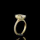 4ct Emerald Hidden Halo Engagement Ring.