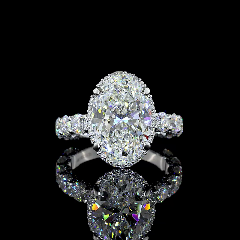 5ct Oval Hidden Halo Engagement Ring