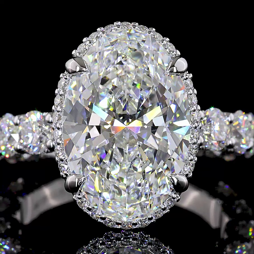 5ct Oval Hidden Halo Engagement Ring.