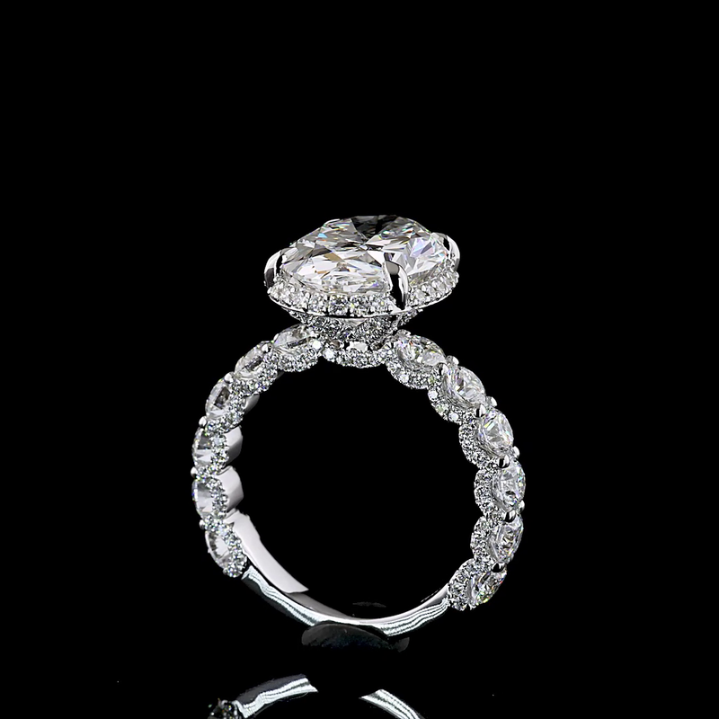 5ct Oval Hidden Halo Engagement Ring