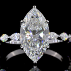 3ct Prong Marquise Hidden Halo Engagement Ring.