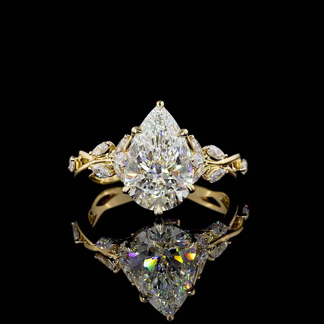 2-3/4ct Prong Pear Special Engagement Ring.