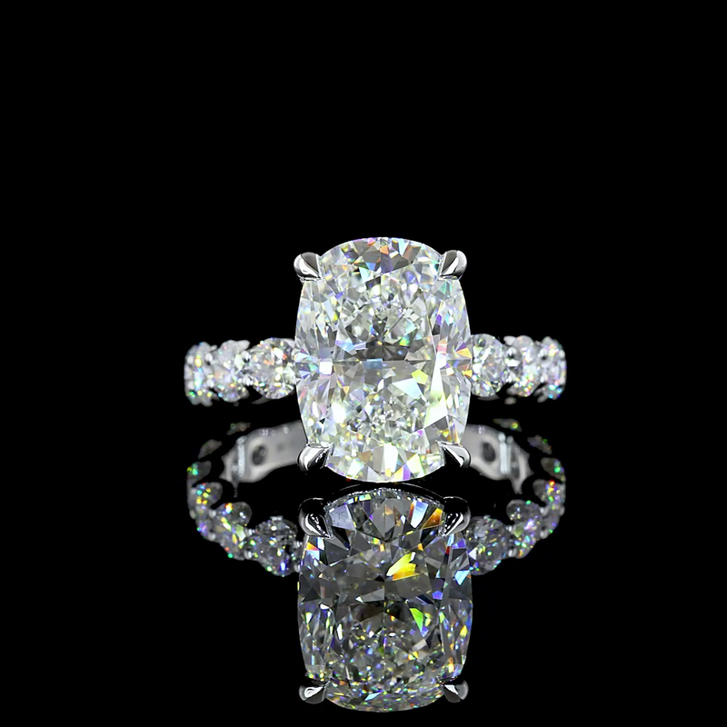 5ct Cushion Hidden Halo Engagement Ring