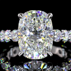 5ct Cushion Hidden Halo Engagement Ring.
