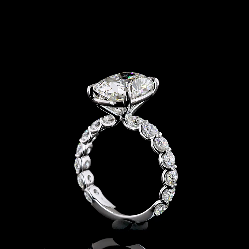 5ct Cushion Hidden Halo Engagement Ring