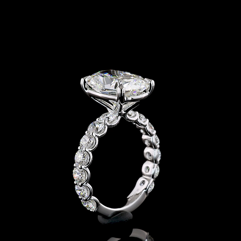 5ct Cushion Hidden Halo Engagement Ring