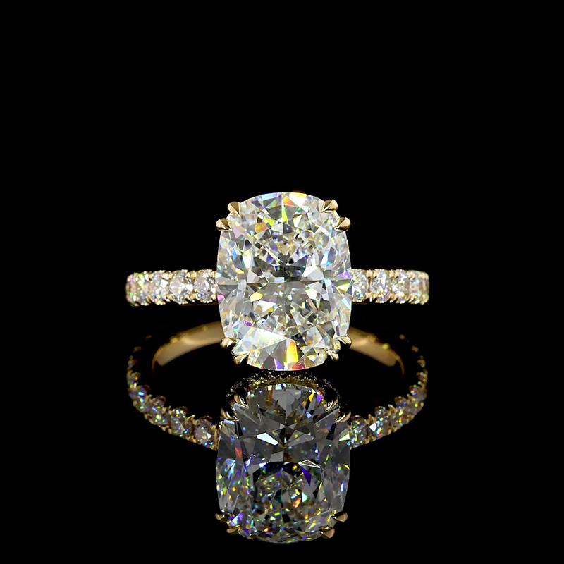 4ct Cushion Hidden Halo Engagement Ring