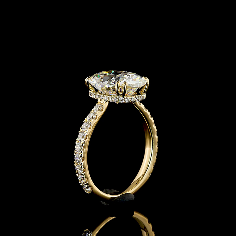 4ct Cushion Hidden Halo Engagement Ring