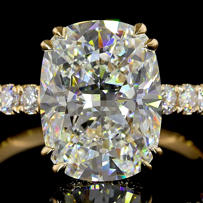 4ct Cushion Hidden Halo Engagement Ring