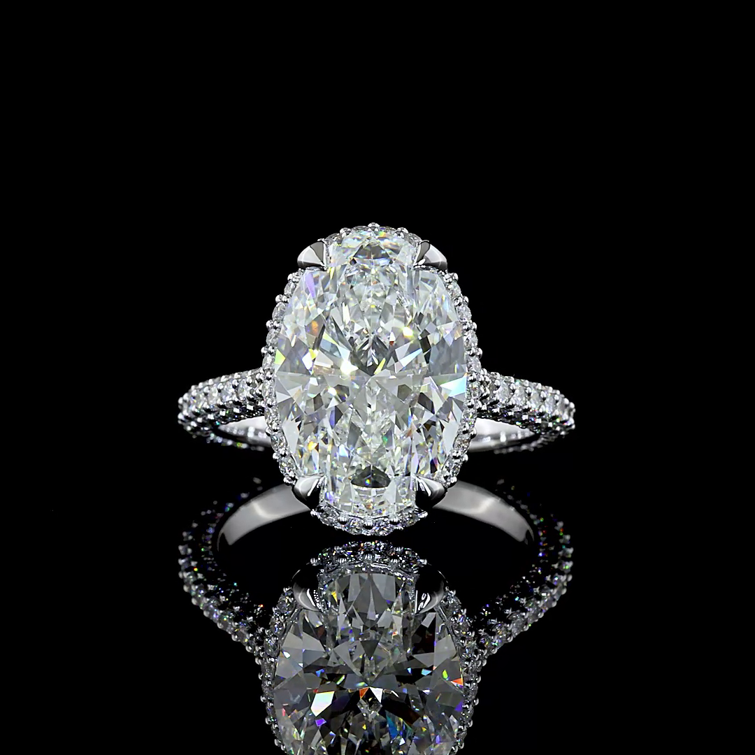 5ct Oval Hidden Halo Engagement Ring.