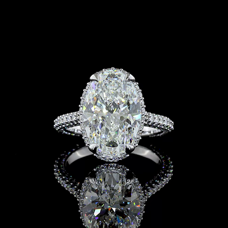 5ct Oval Hidden Halo Engagement Ring