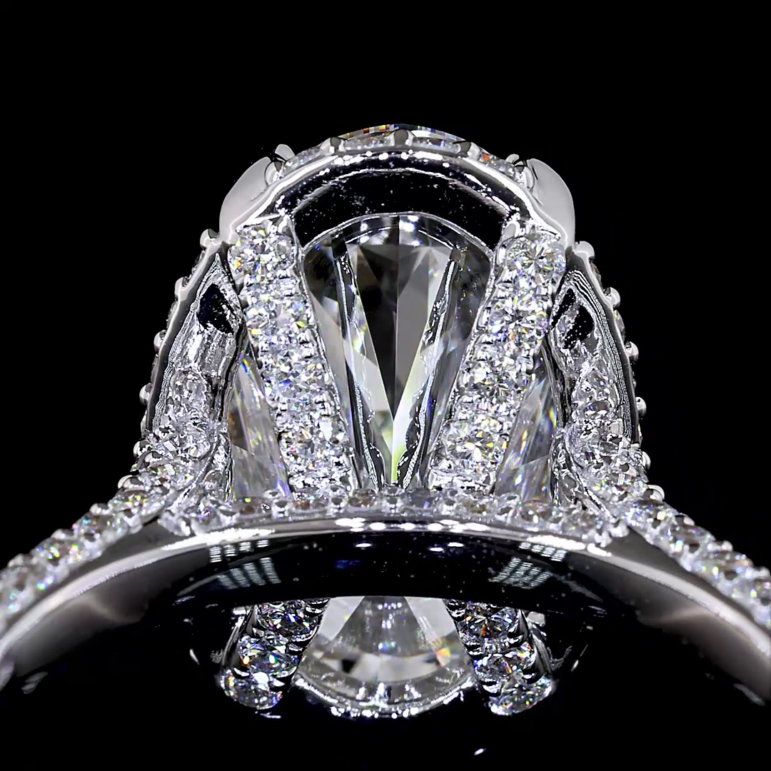5ct Oval Hidden Halo Engagement Ring.