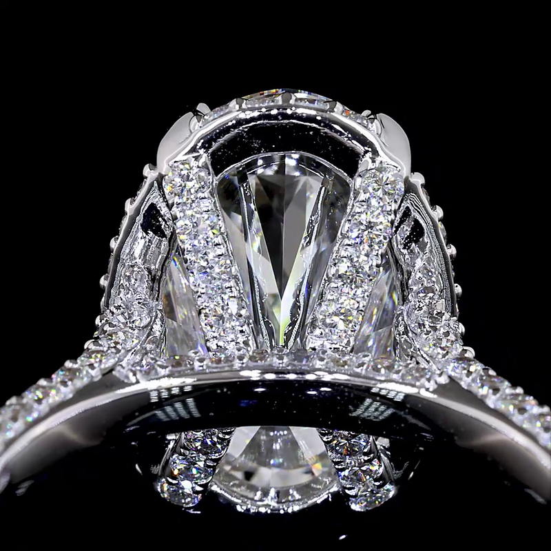 5ct Oval Hidden Halo Engagement Ring