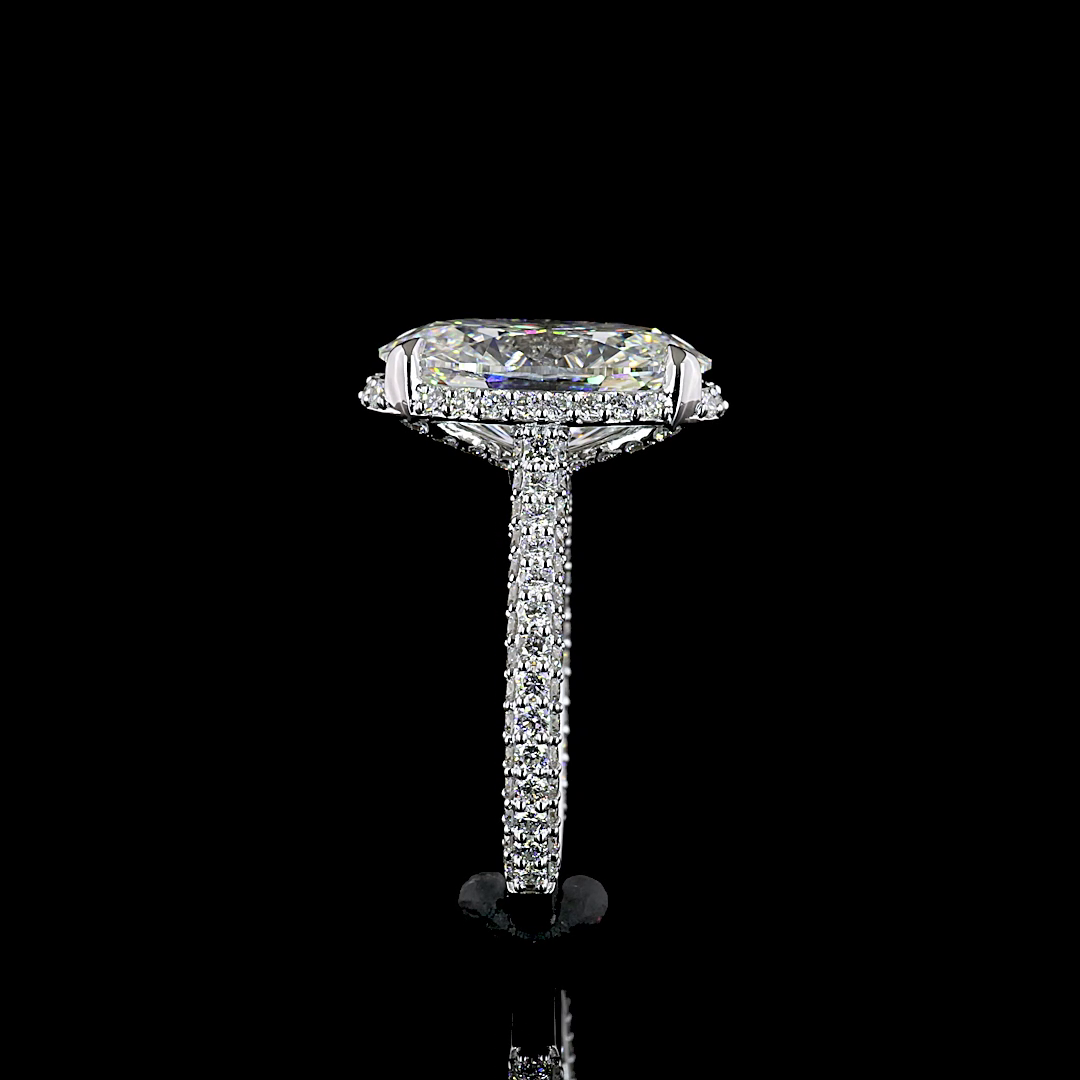5ct Oval Hidden Halo Engagement Ring.