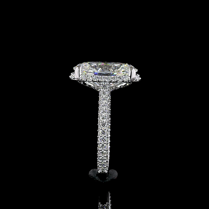5ct Oval Hidden Halo Engagement Ring