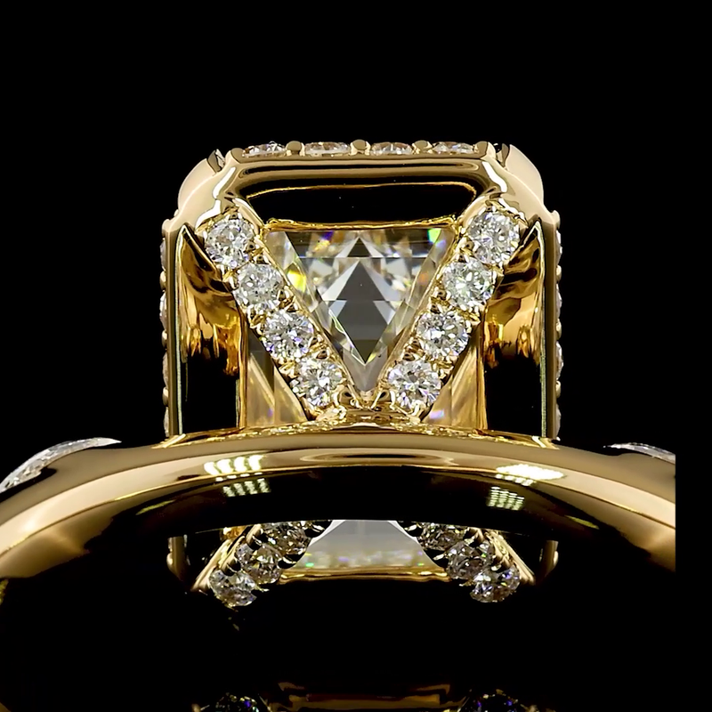 3ct Emerald Hidden Halo Engagement Ring