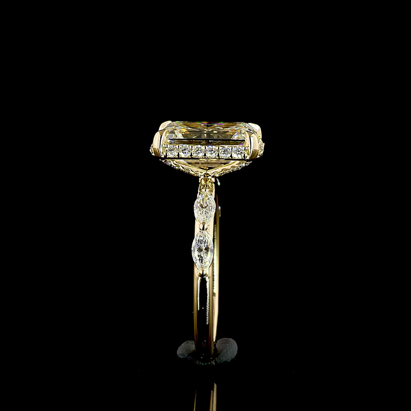 3ct Emerald Hidden Halo Engagement Ring