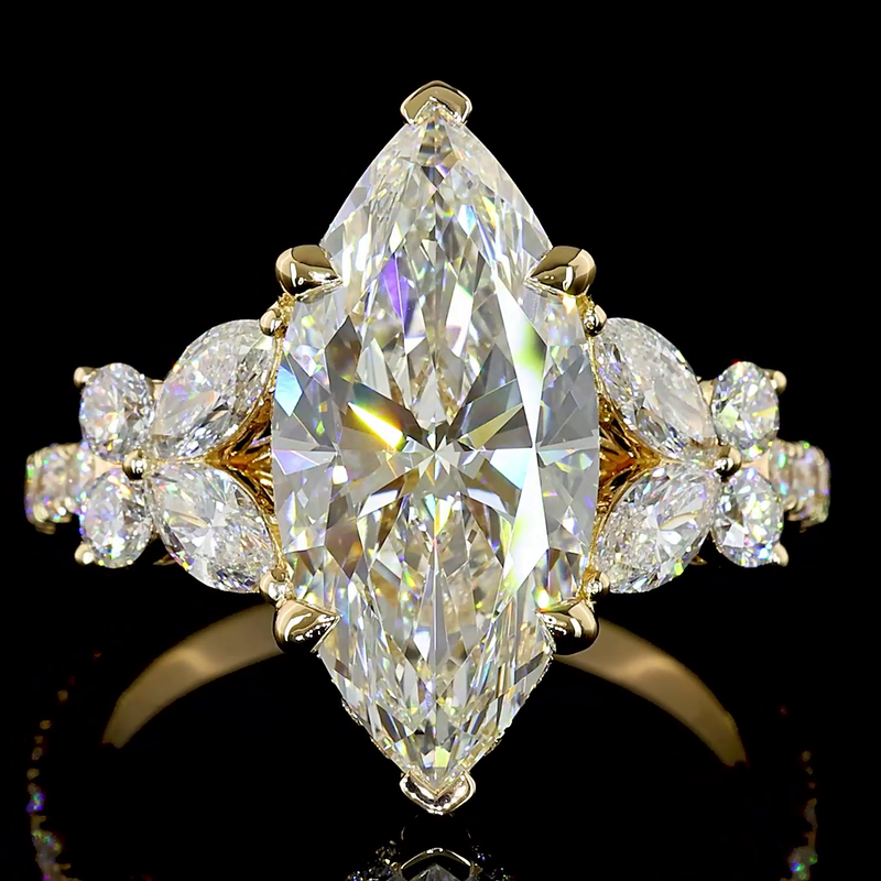 3-1/2ct Marquise Hidden Halo Engagement Ring