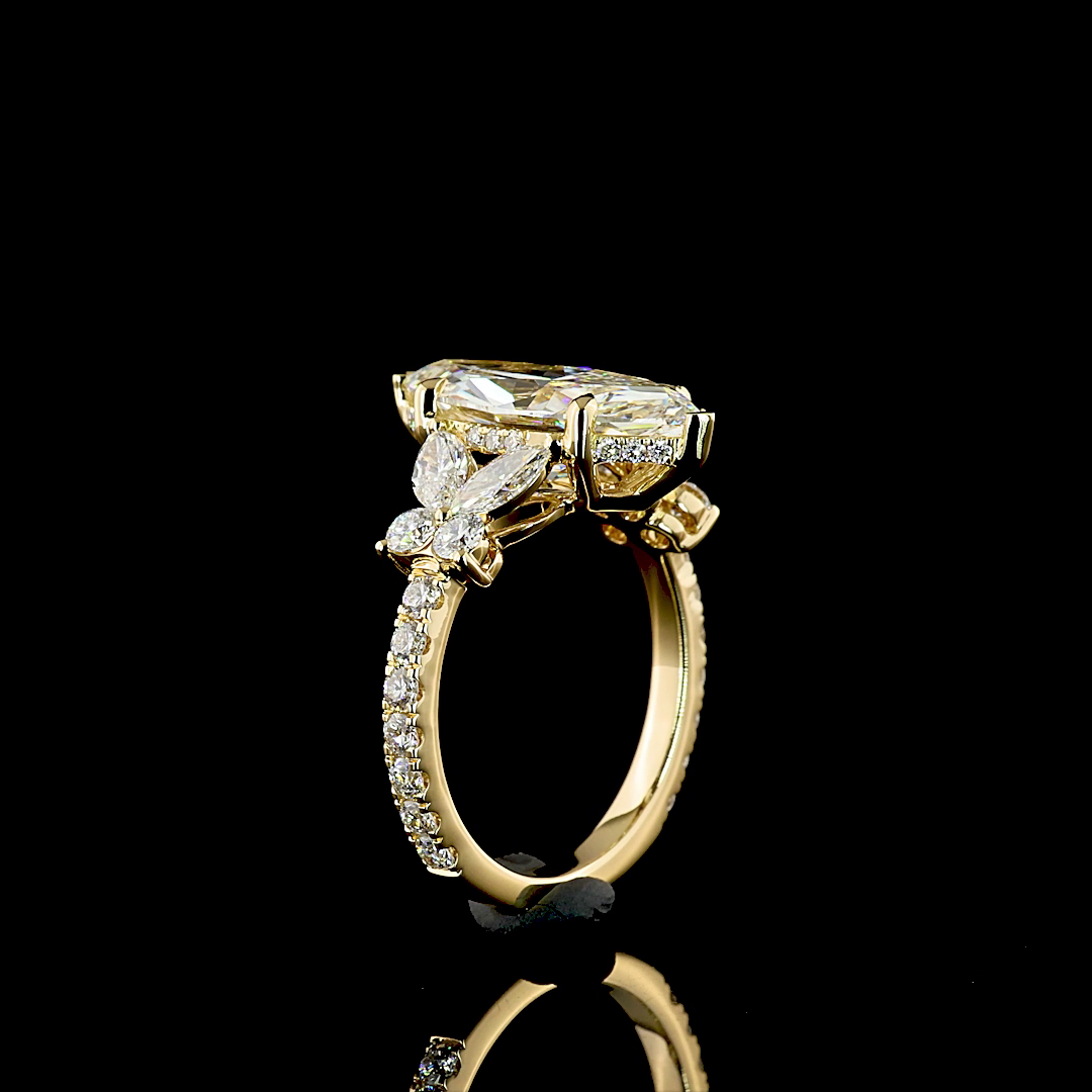 3-1/2ct Marquise Hidden Halo Engagement Ring.