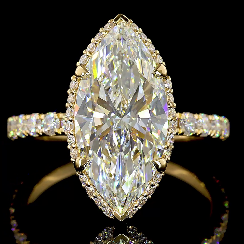 3-1/2ct Marquise Hidden Halo Engagement Ring