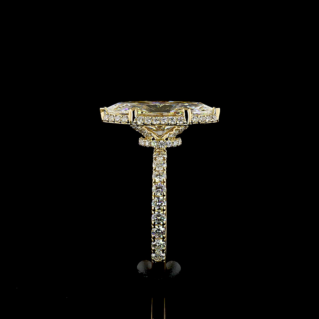 3-1/2ct Marquise Hidden Halo Engagement Ring.