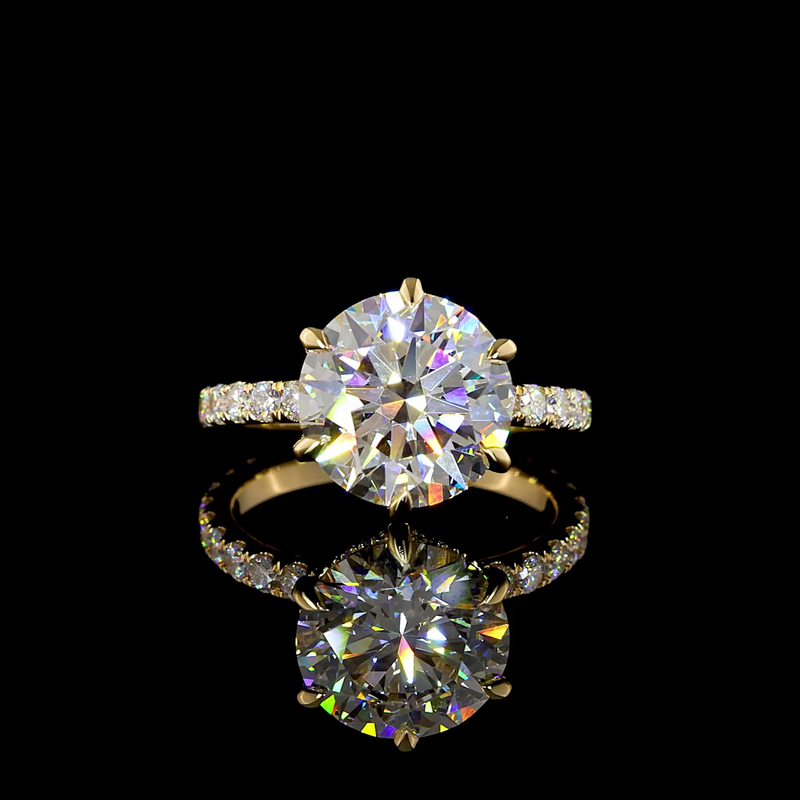 4ct Round Hidden Halo Engagement Ring
