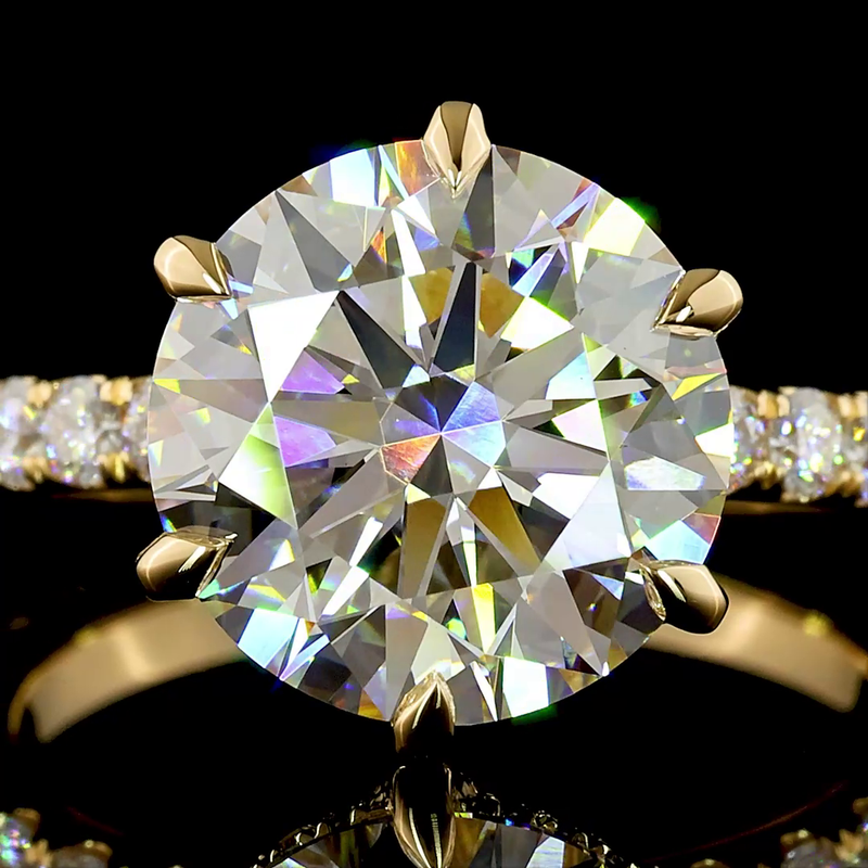 4ct Round Hidden Halo Engagement Ring