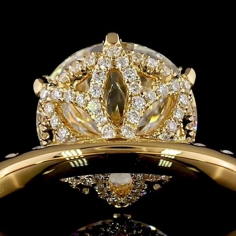 4ct Round Hidden Halo Engagement Ring