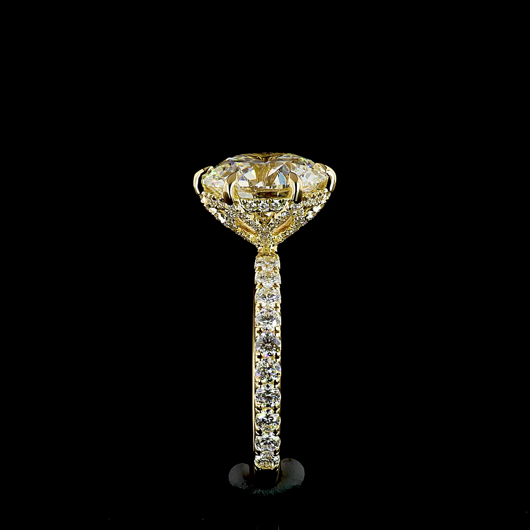 4ct Round Hidden Halo Engagement Ring.
