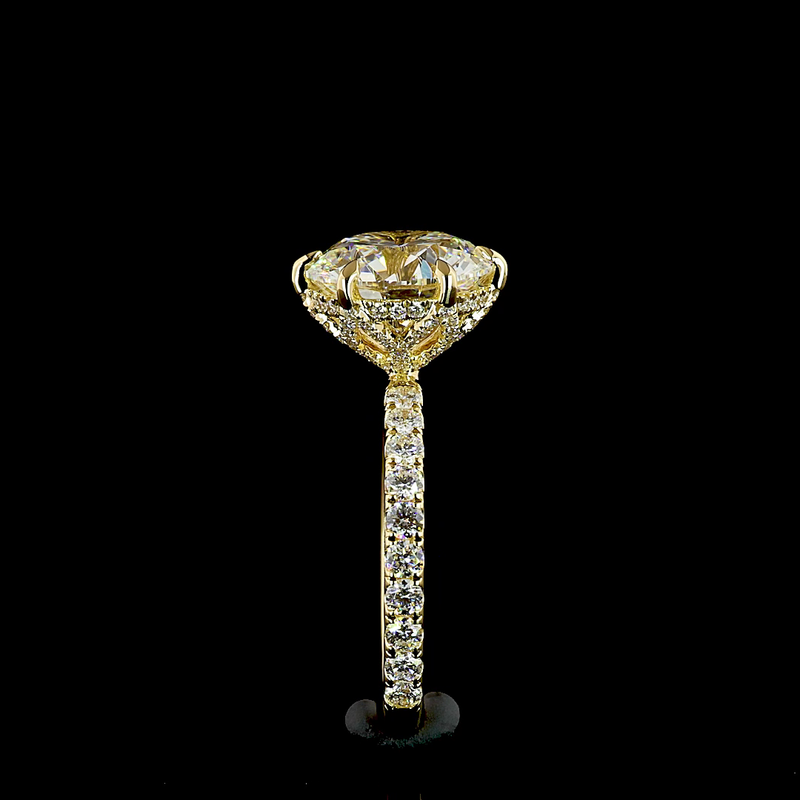 4ct Round Hidden Halo Engagement Ring