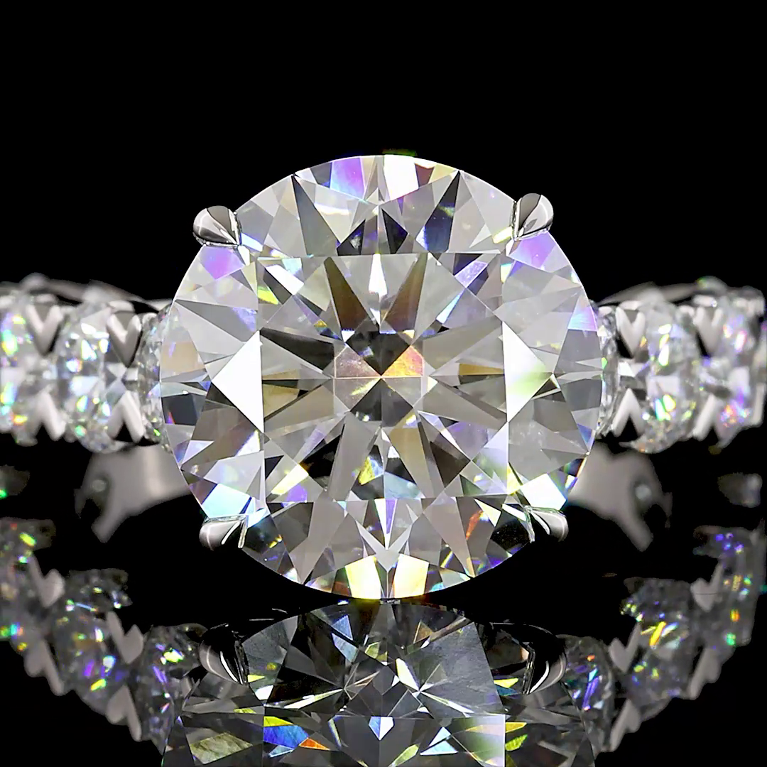 4-1/2ct Prong Round Hidden Halo Engagement Ring.