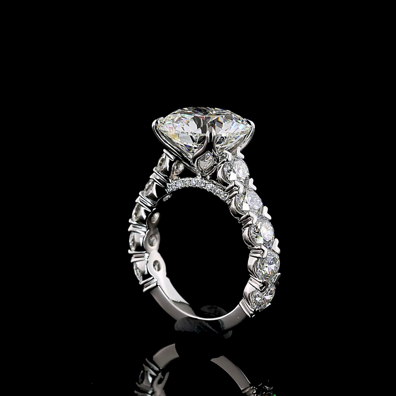 4-1/2ct Prong Round Hidden Halo Engagement Ring