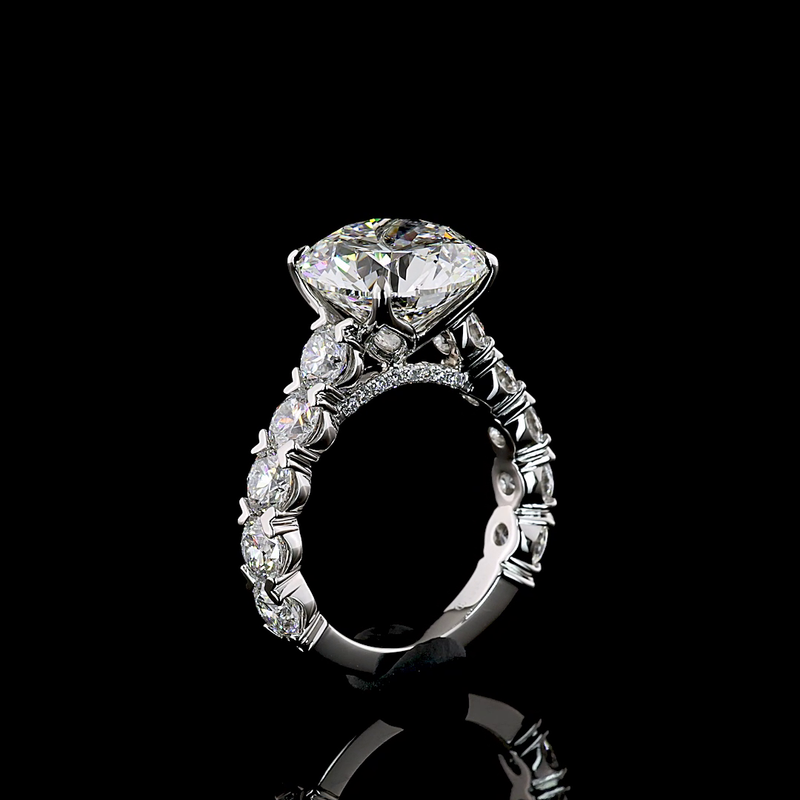 4-1/2ct Prong Round Hidden Halo Engagement Ring