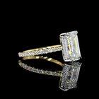 5ct Prong Emerald Hidden Halo Engagement Ring.