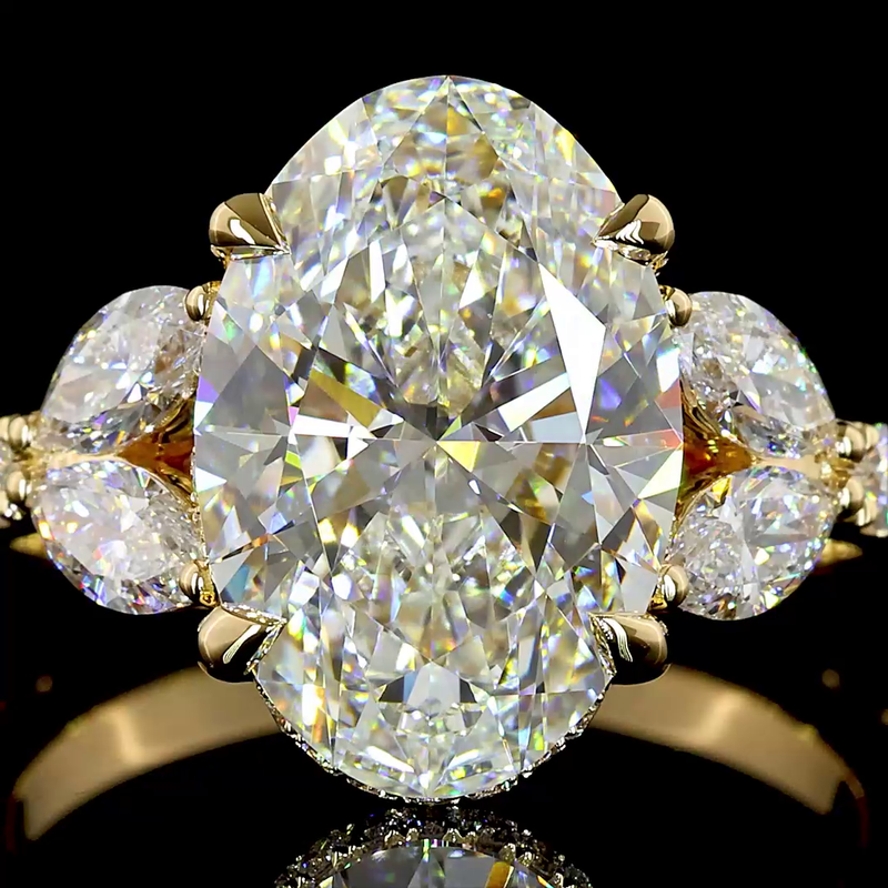 4ct Oval Hidden Halo Engagement Ring