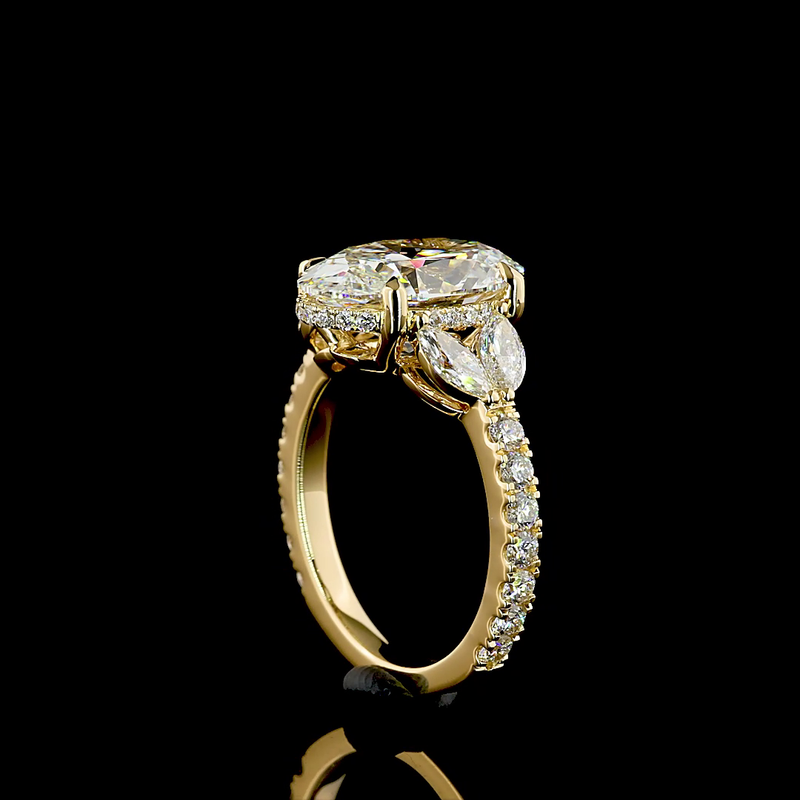 4ct Oval Hidden Halo Engagement Ring