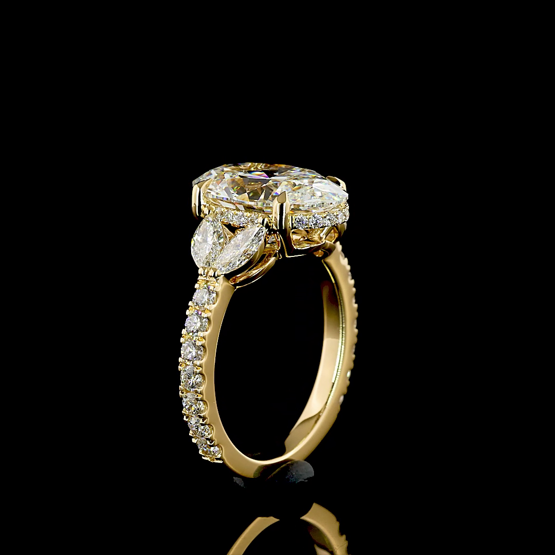 4ct Oval Hidden Halo Engagement Ring.