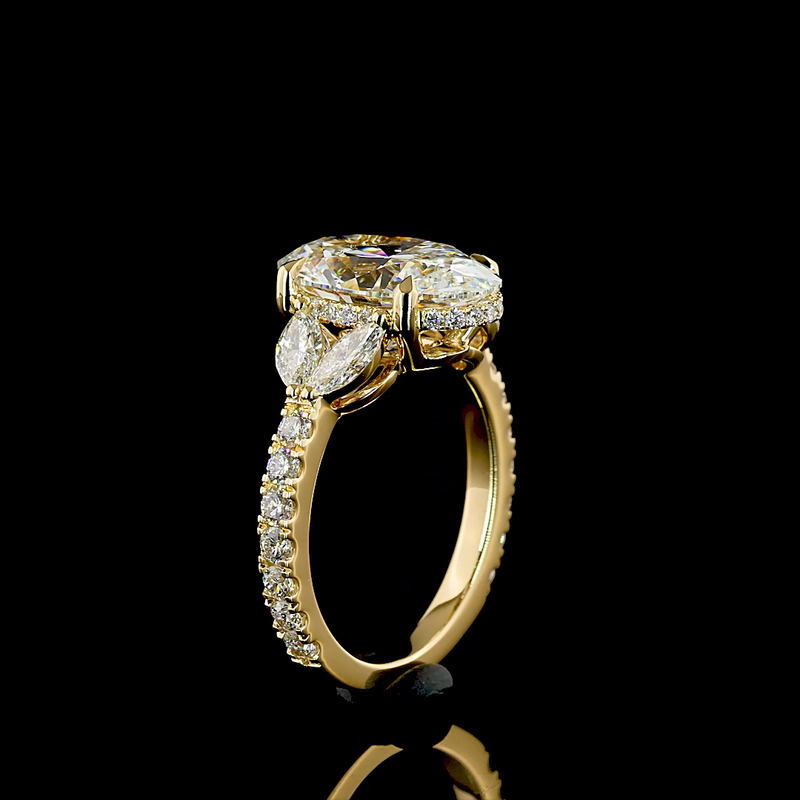 4ct Oval Hidden Halo Engagement Ring