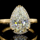 3ct Pear Hidden Halo Engagement Ring.
