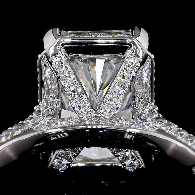 4ct Radiant Hidden Halo Engagement Ring