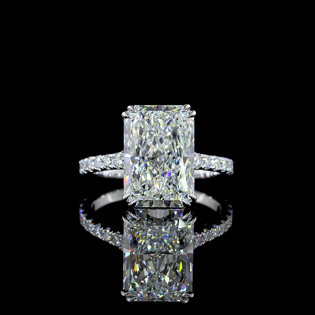 5ct Radiant Hidden Halo Engagement Ring.