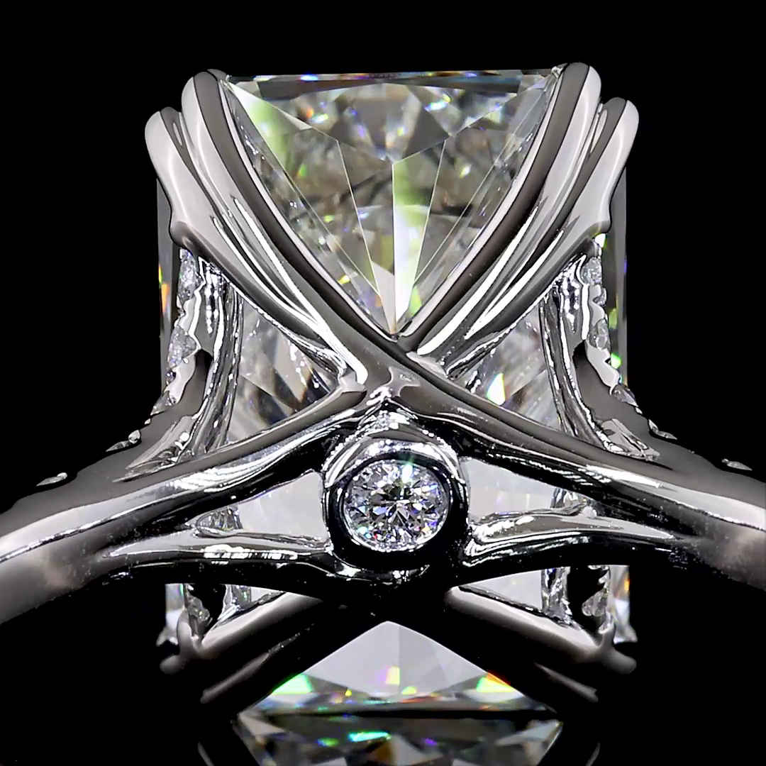 5ct Radiant Hidden Halo Engagement Ring.